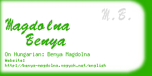 magdolna benya business card